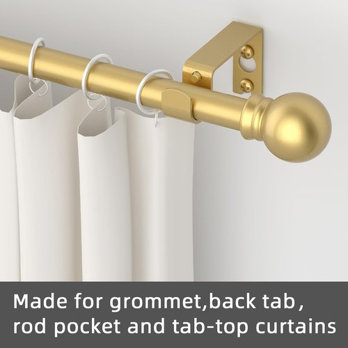 GXOACKJ Decorative Gold Curtain Rods - Heavy Duty Metal Set for Windows 28-78 Inches