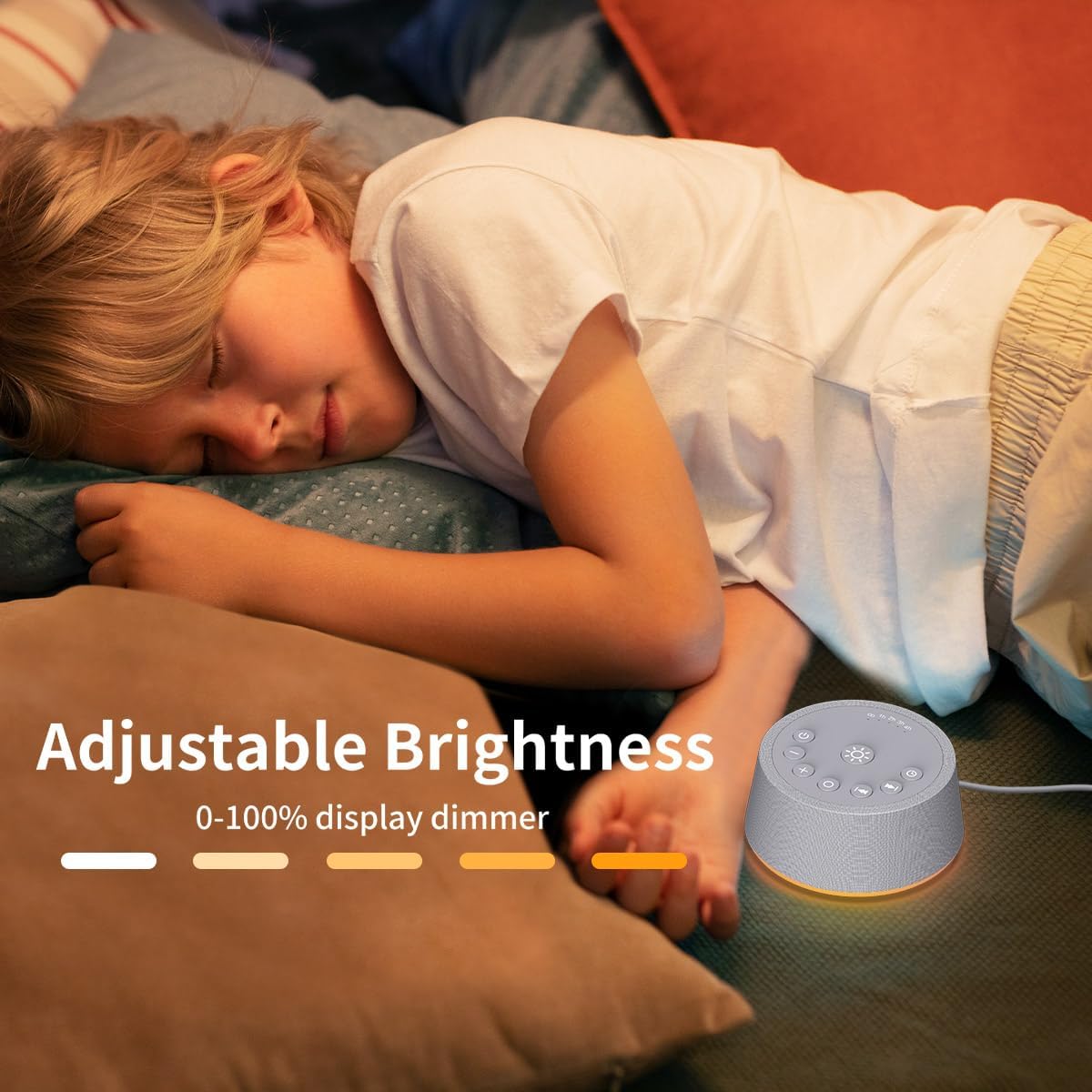 SoundLegend Sleep White Noise Machine - 30 Soothing Sounds, 32-Level Volume, 12 Color Lights, Compact Design