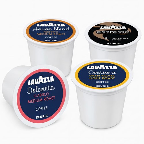 Lavazza K-Cup Coffee Pods Variety Bundle for Keurig Brewers – Light & Medium Roast, Single-Serve K-Cup Coffee Pods, 40 Count Assorted Flavors (10 Dolcevita Classico, 10 House Blend Perfetto, 10 Costiera Gran Aroma, & 10 Espresso)