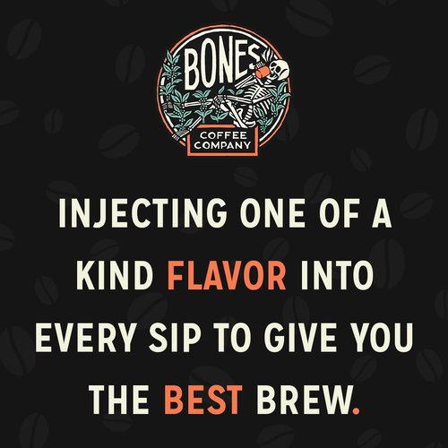 Bones Coffee Company Decaf Highland Grog, Butterscotch Caramel Decaffeinated Flavored Coffee, Medium Roast Low Acid Arabica Beans For Auto drip and French Press Coffee Maker, 12 Oz Ground