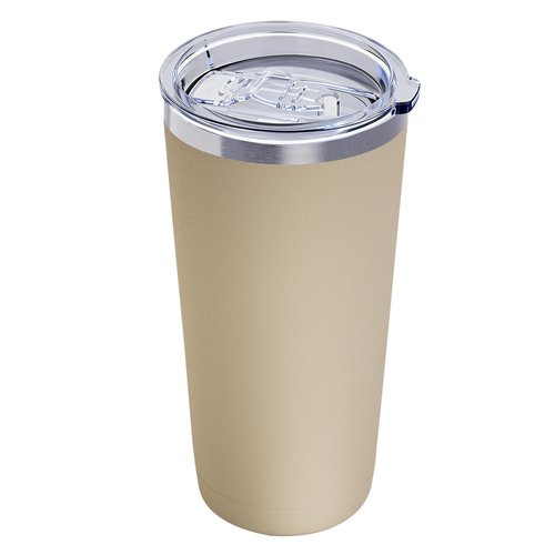 GGQ 20oz Travel Coffee Tumbler Food-Grade 304 Stainless Steel Vacuum Insulated Double Wall Leak-Proof Lid Reusable Straw Hot and Cold Drinks Cup Holder Friendly (Brown)