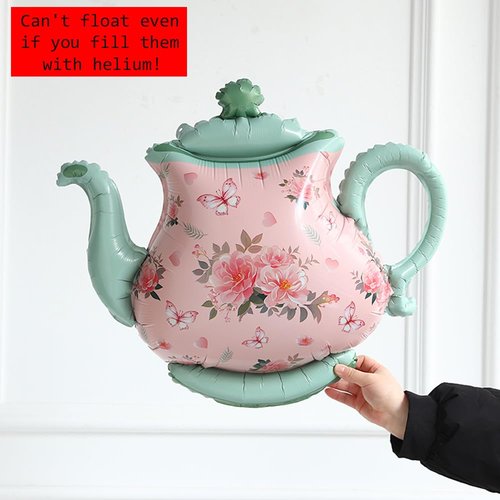 Tea Party Decorations 26Pcs Macaron Balloons with LETS PARTEA Foil Balloon Banner, Teacups andTeapot Hanging Swirls for Floral Spring Birthday Mother's Day Talking Tables Tea Party Supplies
