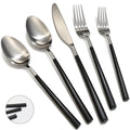Black 20-Piece Silverware Set with Resin Handle,Stainless Steel Flatware Set, Modern Cutlery Set, Service for 4, Dishwasher Safe