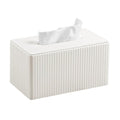 MEIBOOCH Extra Large Tissue Box Cover for Standard Size 180 to 230 Count Box of Tissues, PU Leather Rectangle Tissue Holder with Magnetic Closure (Ivory)