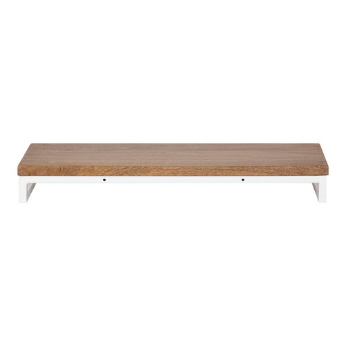 Kate and Laurel Lankford Modern Wood Wall Shelf, 24 inch Width, Natural Wood and White, Decorative Shelf for Storage and Display