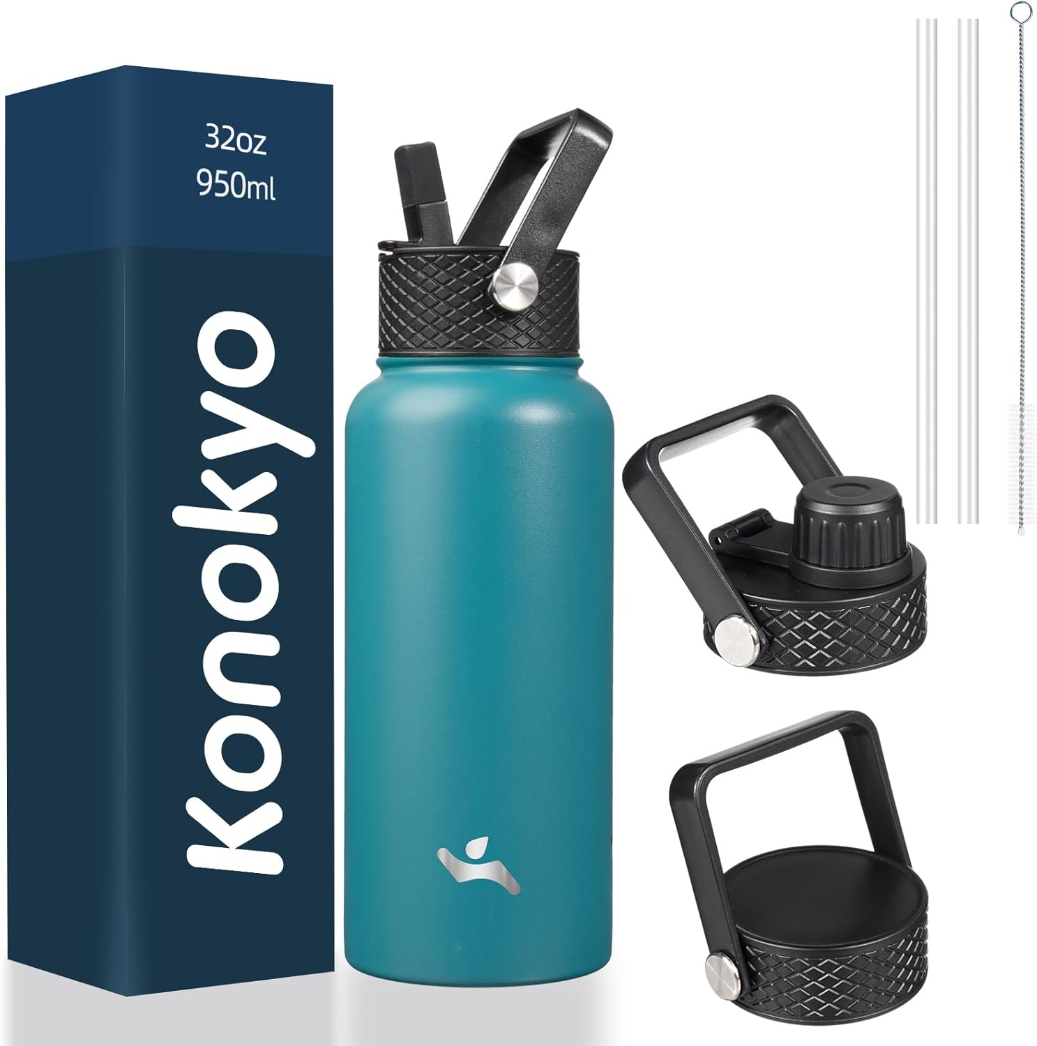 Skiennix 32 oz Insulated Stainless Steel Water Bottle - Durable, Lightweight, Light Blue