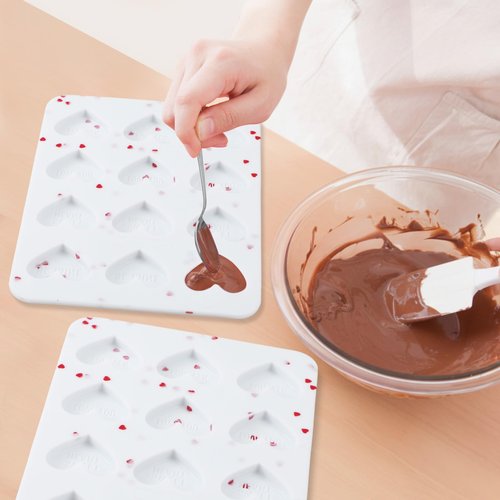 LOYIM 3 Sets 12 Holes Silicone Heart Shaped Cake Mold, Valentine Heart Shaped Silicone Muffin Pan for Valentine's Day Baking Muffins, Cupcakes, Tartlets, Egg Bites, Chocolate Muffin, Soaps