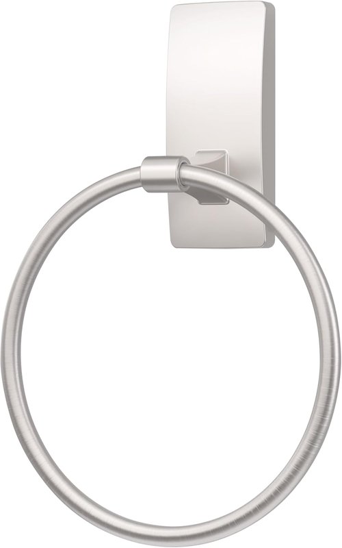 Command Hand Towel Holder - Satin Nickel, Water Resistant Strips, Rust Resistant Bathroom Organizer | Holds Up to 5 lbs