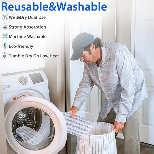 10 Pack Microfiber Mop Pads Covers Replacement Compatible with Oceda,Terry Cloth Mop Refills 15x8 Inch Pads for Wet Dry Hardwood Floor Cleaning, Washable & Reusable Mopping Pads