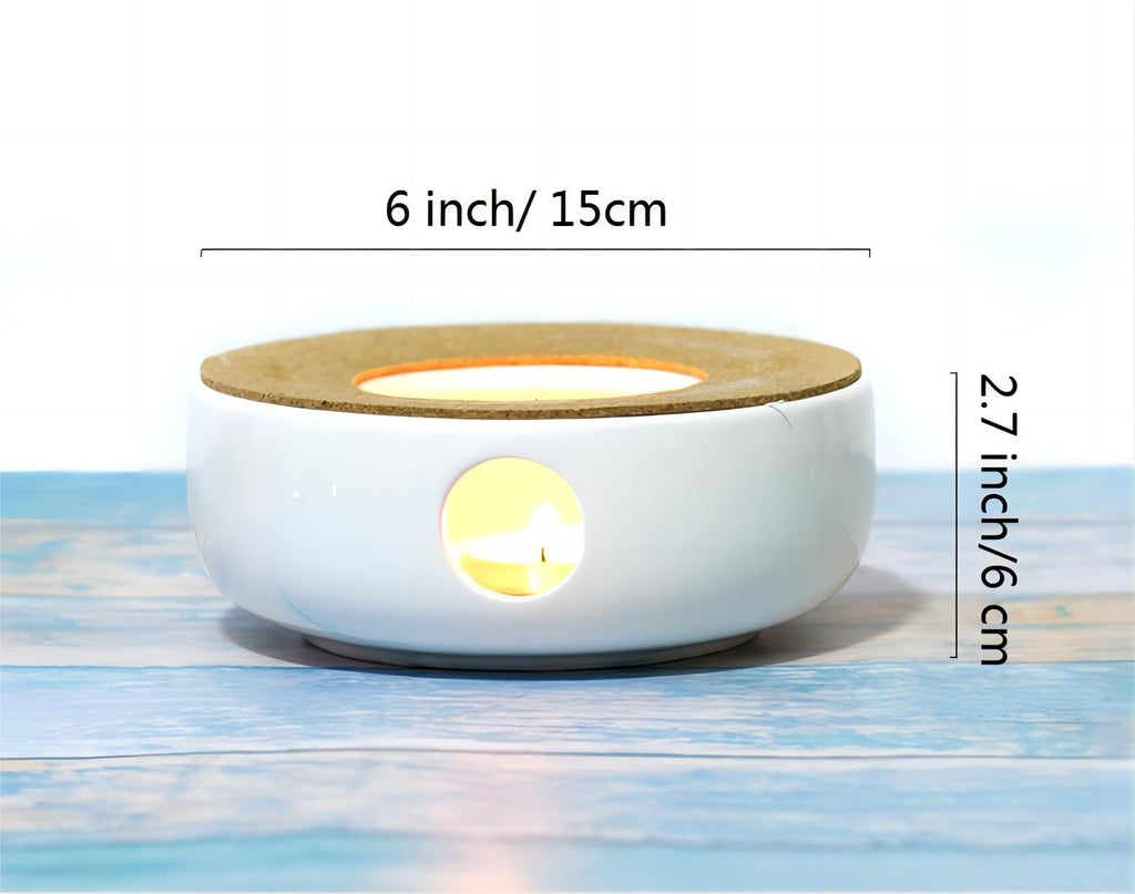 Ceramic Teapot Warmer, Teapot Heater, Tea Light Warmer, Suitable for Teapot and Mugs, 6 Inches (Candles not Included)