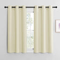 NICETOWN Kitchen Curtains - Thermal Insulated Grommet Draperies | Room Darkening Beige Panels (W42 x L50)
