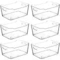 Clear Plastic Storage Bins, Pantry Organizers and Storage Containers, Large Fridge Organizer Bins, Home Kitchen Cabinet Organizer, Medicine Cabinet Bin for Organizing Freezer Closet
