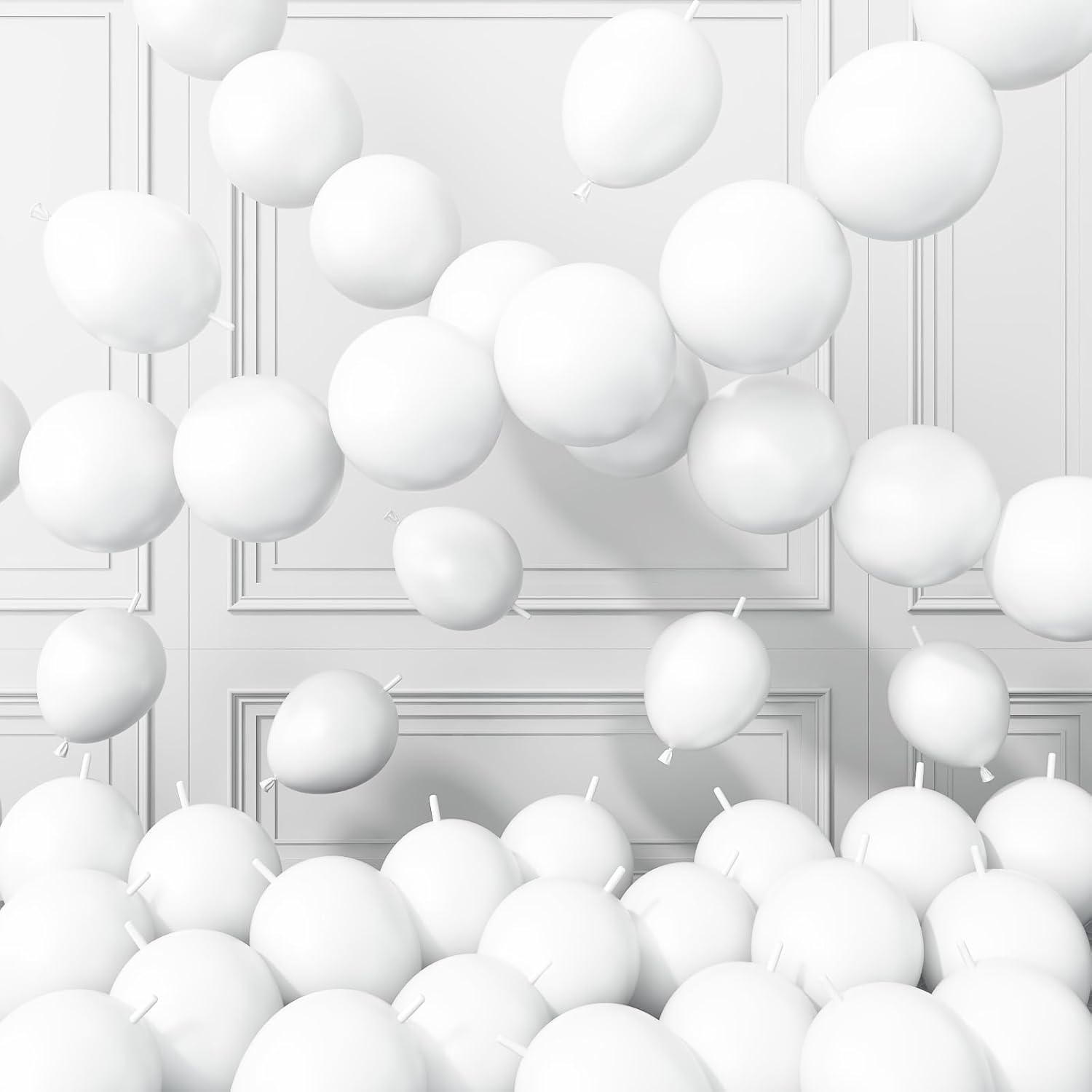 White Link Balloons - 120 Pcs 6-Inch Latex Balloons for Birthday, Baby Shower & Wedding Decor
