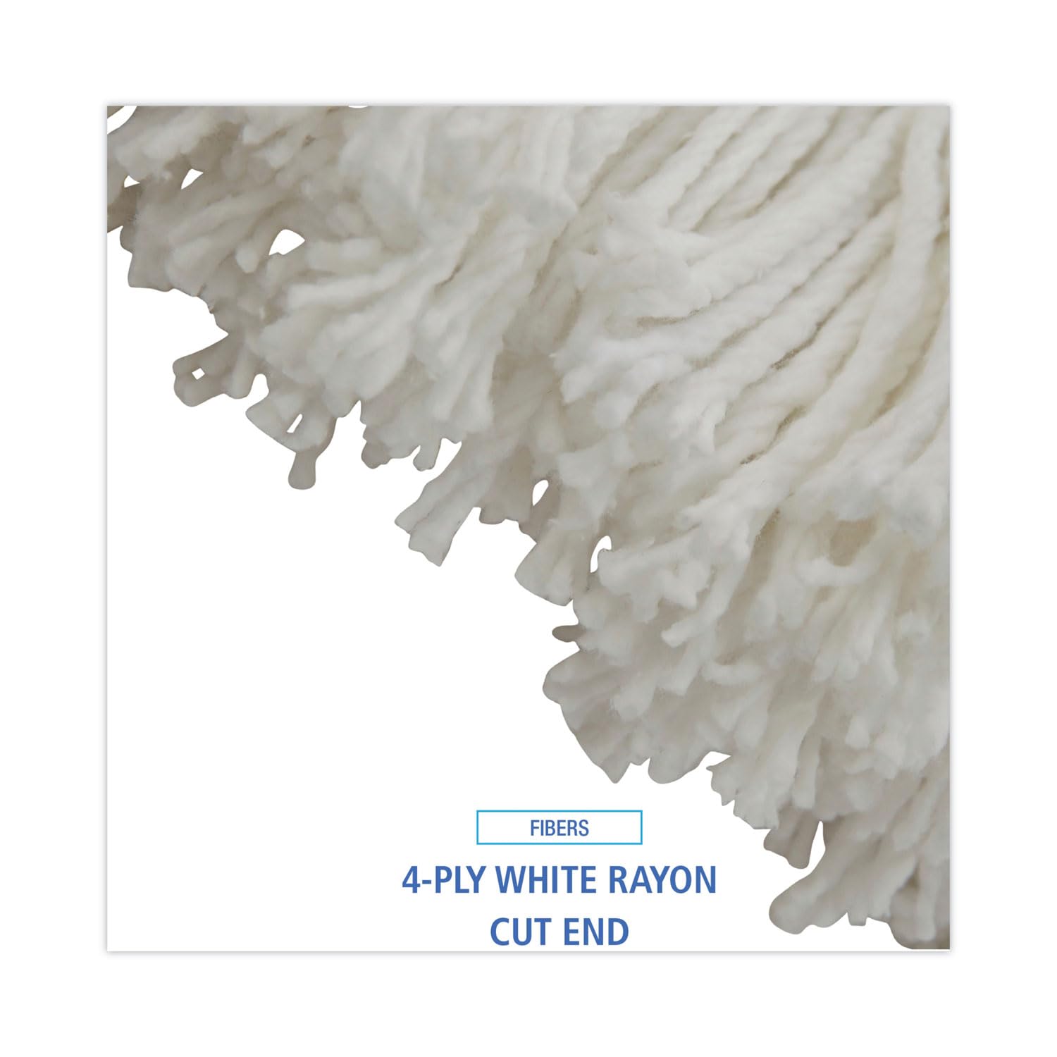 Boardwalk UNS 716R Cut-End Lie-Flat Wet Mop Head, Rayon, 16oz, White (Pack of 12)