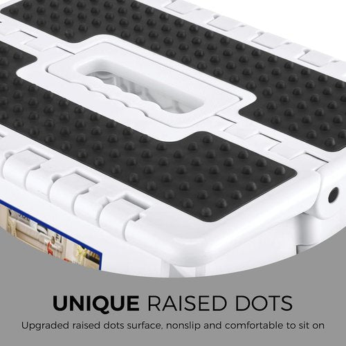 ACKO Folding Step Stool - 13" Heavy-Duty Step Stool for Adults & Kids | Versatile White Design for Kitchen & Garden