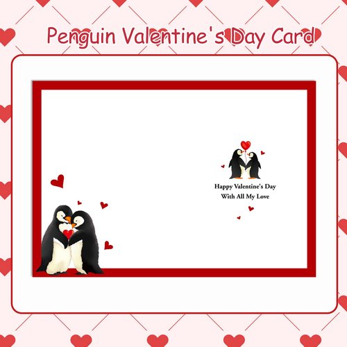 HOWAF Valentine's Day Card for Him Her, You Are My Penguin Cute Romantic Wedding Anniversary Card for Wife Husband Girlfriend Boyfriend, Valentine's Day Penguin Card Penguin Keychains