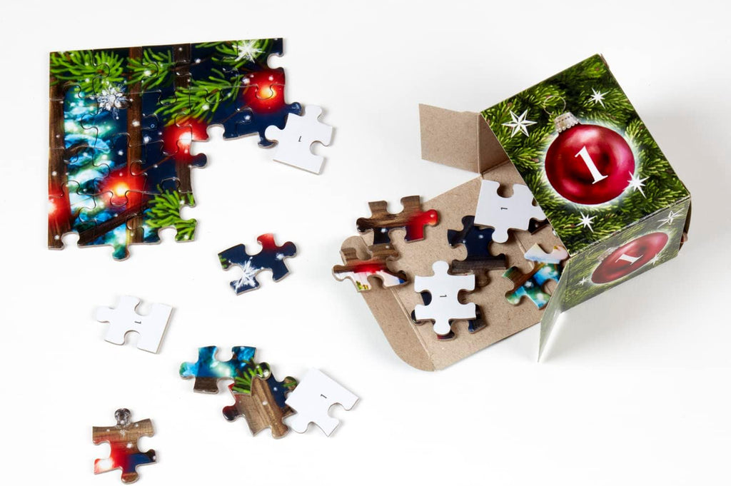 Vermont Christmas Company Advent Calendar Jigsaw Puzzle - Stained Glass Nativity Scene, 1000 Pieces