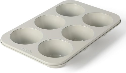 Martha Stewart Gallen 6-Cup Muffin Pan - Nonstick Carbon Steel Bakeware for Easy Release & Even Baking