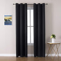 ChrisDowa Blackout Curtains - Thermal Insulated Room Darkening Drapes for Bedroom & Living Room | 2 Panels, Black, 42 x 84 Inch