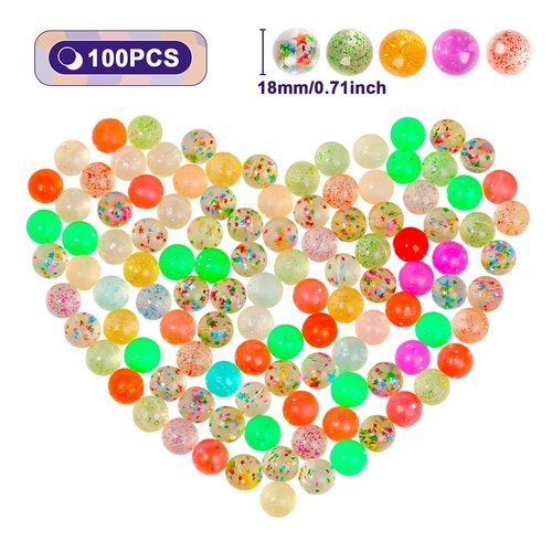 Baarnse 100PCS Colorful Clear Small Bouncy Balls with Gift Box Mixed Colors Bounce Bouncy Balls Party Favors, Carnival Prizes, Birthdays Gift, Easter Gifts (Colorful)