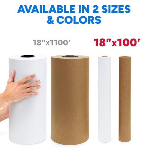 Paclord 18" x 1200" (100') Made in USA White Freezer Paper Roll – Moisture-Resistant Wrap, Prevents Freezer Burn, Keeps Meat Fresh for up to 1 year – Plastic Coated Paper for Meat, Fish, and Poultry