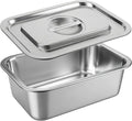 Skiennix 4-Inch Extra Deep Lasagna Baking Pan - 304 Stainless Steel with Lid | 8.5x12.4 Inch, Silver