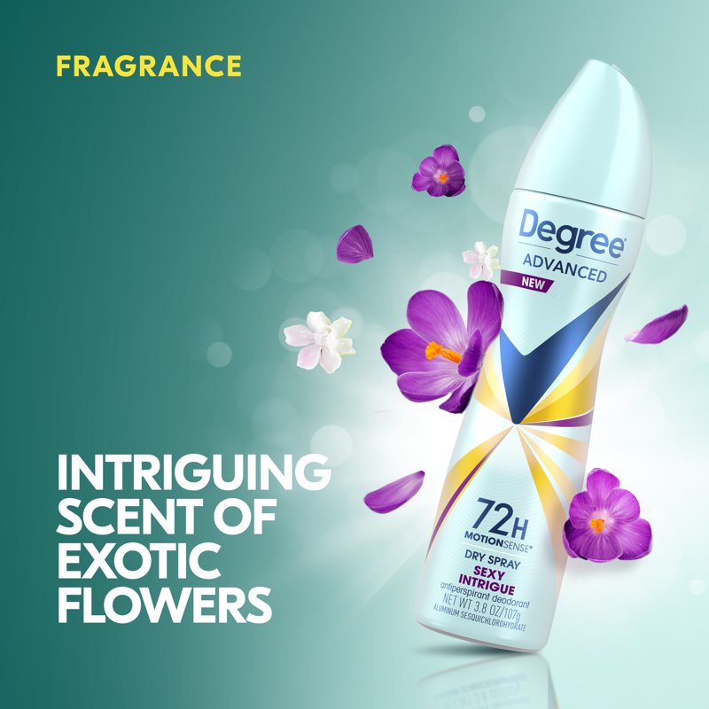 Degree Women Antiperspirant Deodorant Dry Spray, Sexy Intrigue - 3.8 oz Twin Pack
