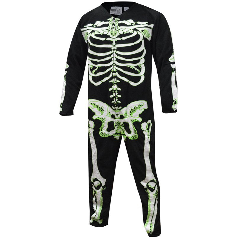Unisex Glow-in-the-Dark Skeleton Pajama Set - L