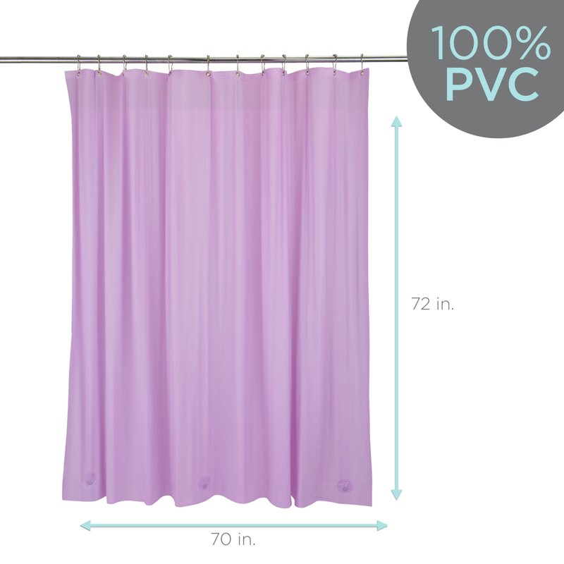 Premium PVC Shower Curtain Liner 70x72 Inches Mildew-Resistant Lilac Bathroom Accessory