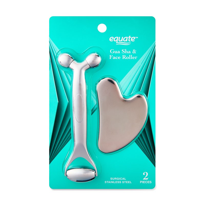2-Piece Facial Gua Sha and Roller Set for Skin Sculpting and Puffiness