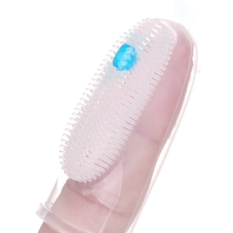 Silicone Baby Finger Toothbrush Set with Storage Case - 2 Sizes