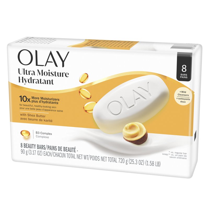 Ultra Moisture Shea Butter Beauty Bar with Vitamin B3 - 8 Pack, 3.17oz