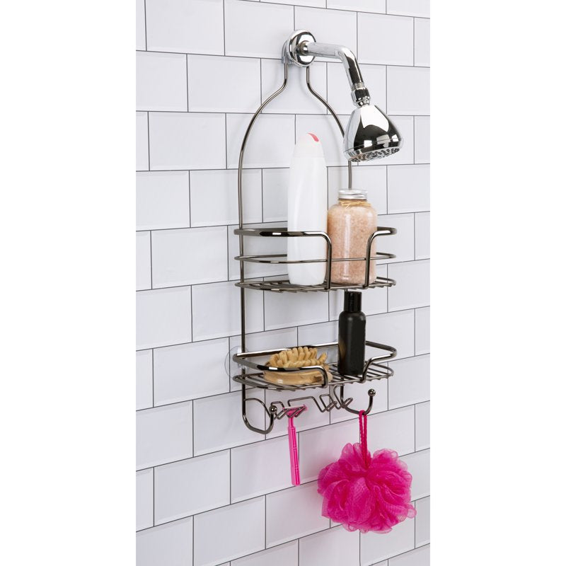 Bath Bliss Holland Shower Caddy - Onyx Rust-Resistant Overhead Organizer
