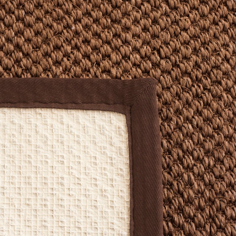 Safavieh Natural Fiber Charlene Bordered Runner Rug - 2' x 8', Chocolate