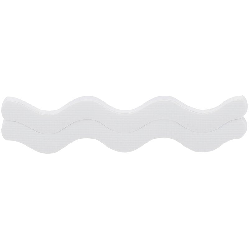 Non-Slip Wavy Bathtub & Shower Treads Set - 18 Pieces, White, 3.25 x 10.25 Inches - Single