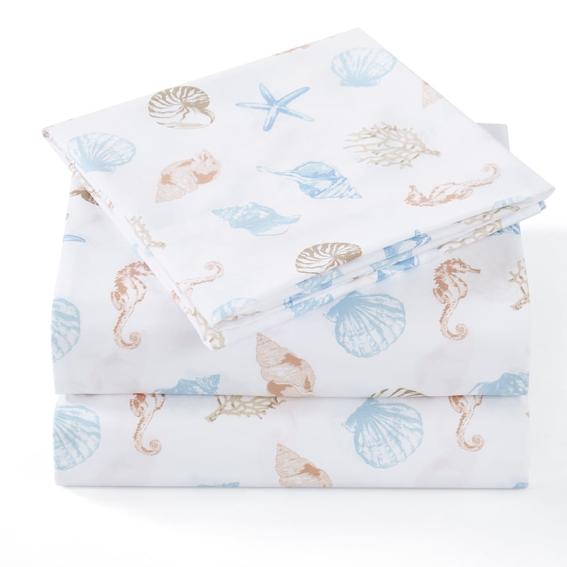 Kids Seashells Coral Seahorse Full Sheet Set - Seashells Variation