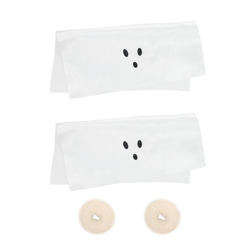 Ghost Halloween Hair Buns Kit - DIY Spooky Hair Accessories for Costumes & Parties