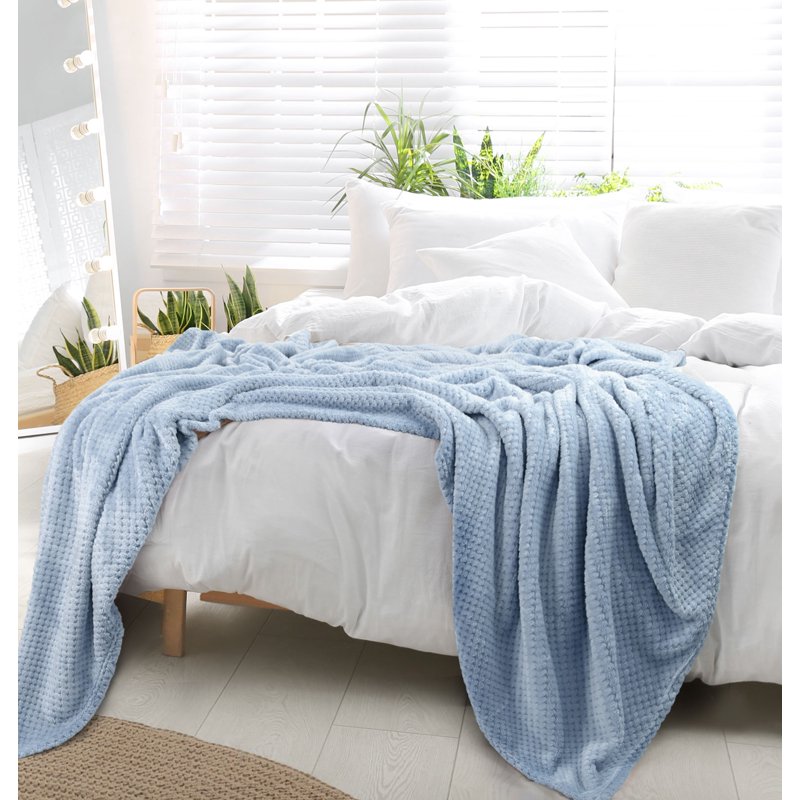 Flannel Fleece Velvet Blanket - 60x78 Inches Smoked Blue