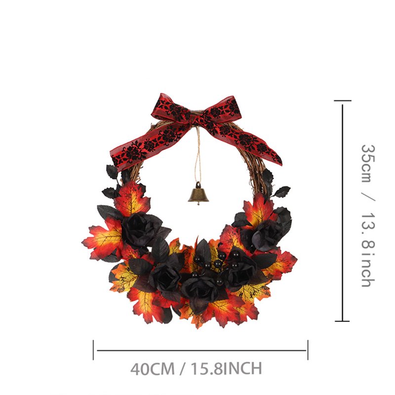 Halloween Wreath for Front Door C-9 Artificial Fall Decor for Thanksgiving