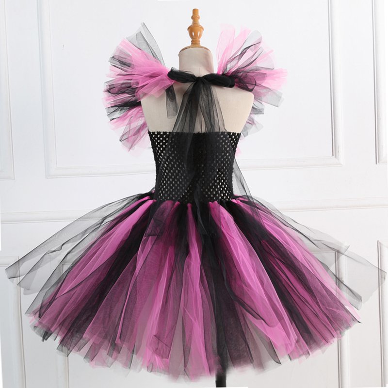 Girls Halloween Witch Costume with Hat and Broom - Rosered, 2-3T