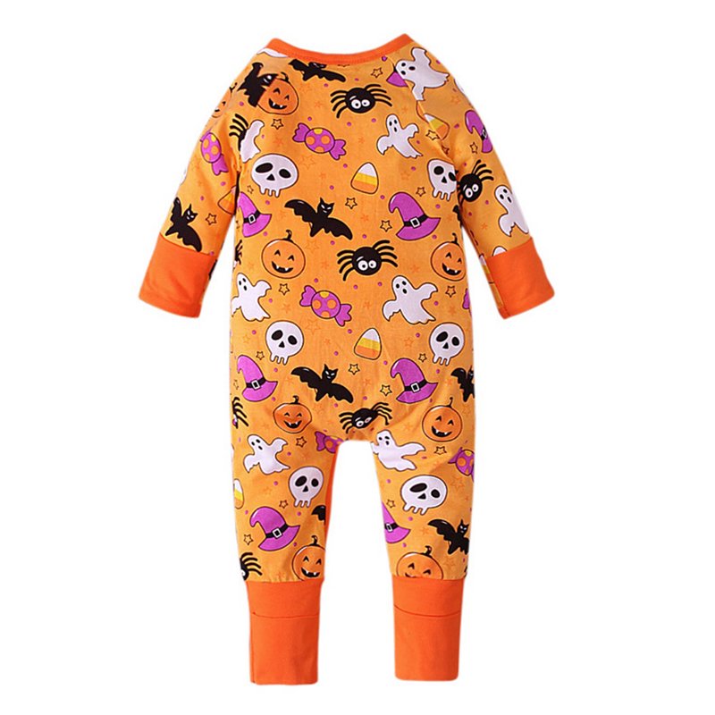 Unisex Halloween Cotton Baby Footless & Footed Pajamas 6-9M - Orange Variation