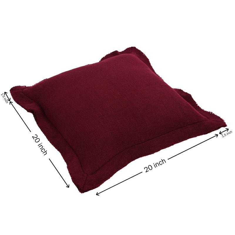 Merlot Decorative Throw Pillow - 20x20 Inch Reversible Polyester Cushion with Flange Edge