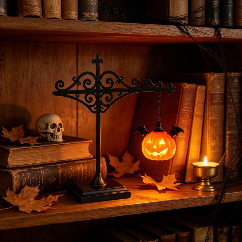 Halloween Bookshelf Lamp AA3 - Ghost Lantern Indoor Night Light Decor