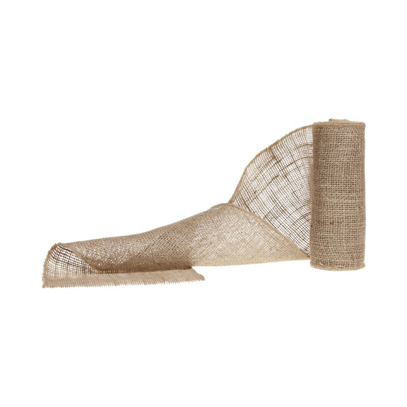 Natural Jute Burlap Fabric Roll - 8 Inch x 5 Yards, Eco-Friendly Craft Material - Love, Laugh, Craft