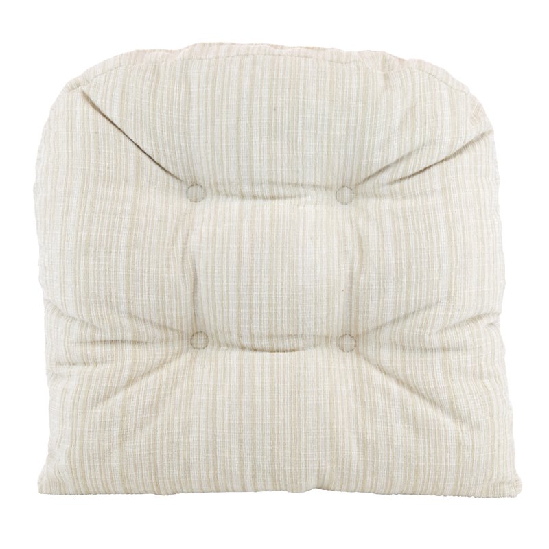 Non-Slip Polar Chenille Chair Cushions - Set of 2, Cream