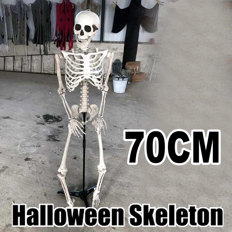 Halloween Skeleton Prop Full Size Human Skull Hand Body Decor for Halloween