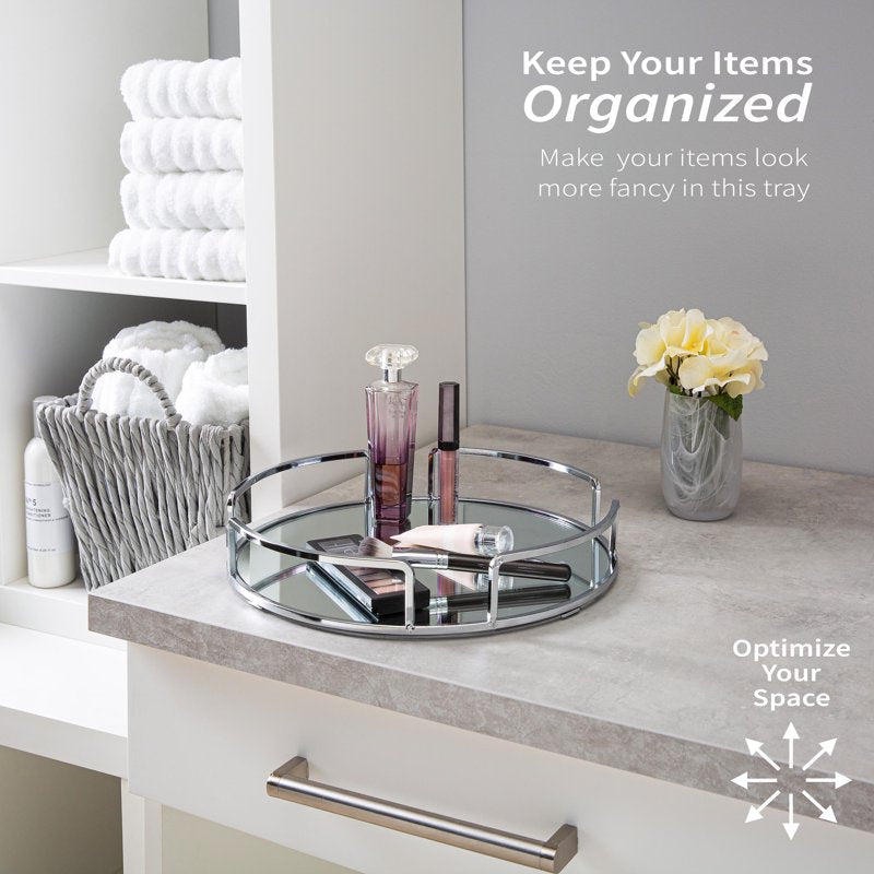 Round Vanity Mirror with Chrome Finish - 13"