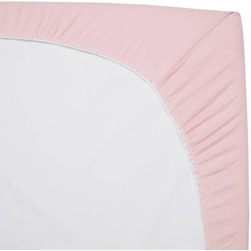Pink Fitted Crib Sheet 28x52 Inches - Soft Breathable 100% Cotton Jersey, Baby Bedding