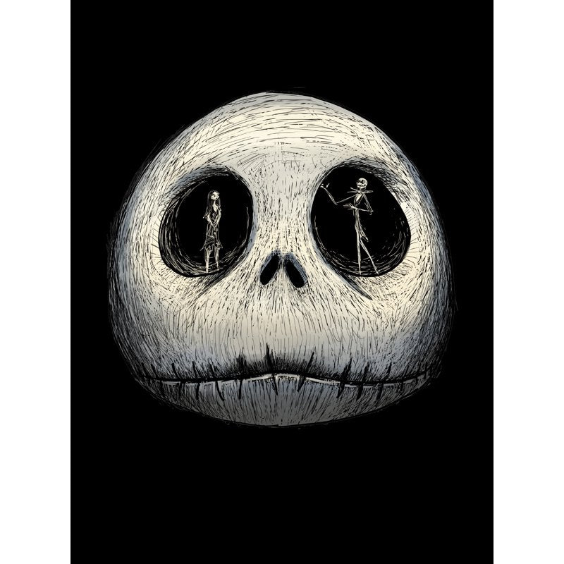 Nightmare Before Christmas Men's Black Jack Sally Eyes Graphic Crew Neck T-Shirt M