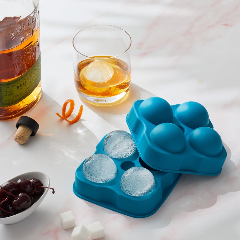 Large Silicone Ice Sphere Mold - Makes 4 Slow-Melting Spheres
